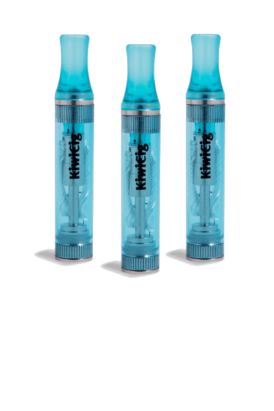 A pack of 3 Blue KiwiCig ULTRA refillable cartridge designed for use with KiwiCig Premium E-Liquids