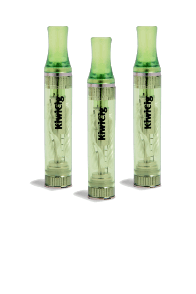 A pack of 3 Green KiwiCig ULTRA refillable cartridge designed for use with KiwiCig Premium E-Liquids
