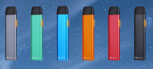 6 colourful vape batteries